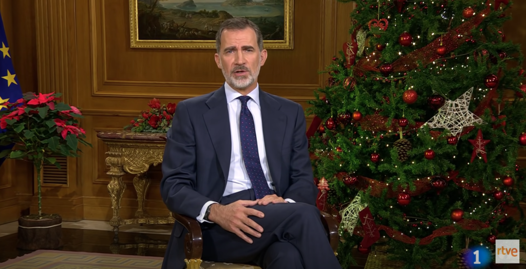 Imagen del discurso de Felipe VI de Navidad de 2019