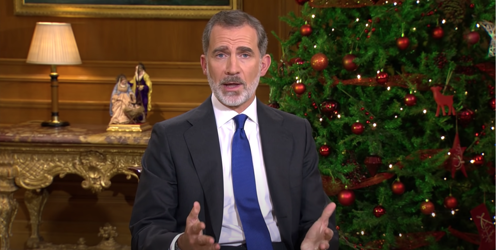 Imagen del discurso de Felipe VI de Navidad de 2020